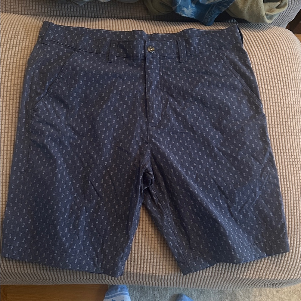 Navy Patterned Shorts